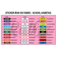 ( Iron On Sticker ) Name Tag Sekolah Iron On Sticker