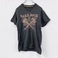 古著Hard Rock Cafe 短袖印花 T 卹，單線縫製，黑色，小號