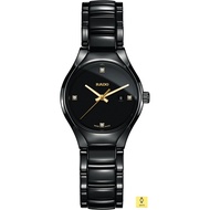 RADO Watch R27059712 / True Diamonds Quartz / Women's / Date / 30mm / Ceramic Bracelet / Black