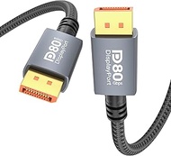 80Gbps DisplayPort Cable 2.1 5FT/1.5m, [VESA Certified UHBR20] 16K@60Hz, 8K@240Hz, 4K@540Hz 360Hz 24