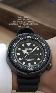 ⚫️極新SEIKO 精工已停產1000M石英吞拿✅- SBBN025🔥
二手中古 SEIKO 精工 Prospex Marinemaster Professional 1000M Quartz Tun