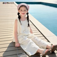 SQTN.KIDS | New Fashion Summer Girl Set Sleeveless Top Wide Leg Pants Outfit