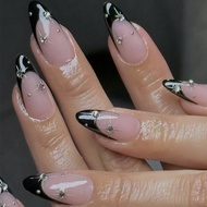 Upgrade Your Look With Press On Nails, 24 Pcs Medium Almond Shape Nail With 3D Shining Diamond, Incl