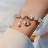 MATA Yamata New Lucky Cat Eye Stone Opal Bracelet, Fish Tail Bracelet BeautifulBINTANG, Moon Opal Br