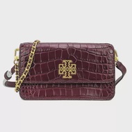 TORY BURCH Tory Burch Britten Croc Convertible Crossbody Bag Claret 86063