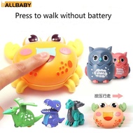 Press To Walk Without Battery Toy Car Dinosaur/snail/owl Children Friction Toy Car
