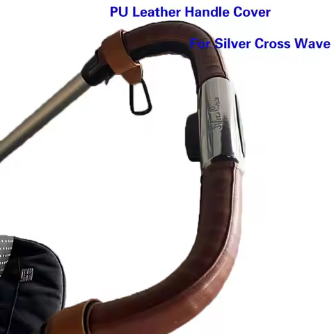 PU Leather Armrest Cover For Silver Cross Wave Handle Bumper Sleeve Case Bar Protective Cover Baby S
