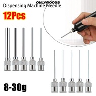 ONLYGOODS 12Pcs Dispensing|Needle, Metal Stainless Steel Industrial Glue Injection Needle, 8G-30G Fl