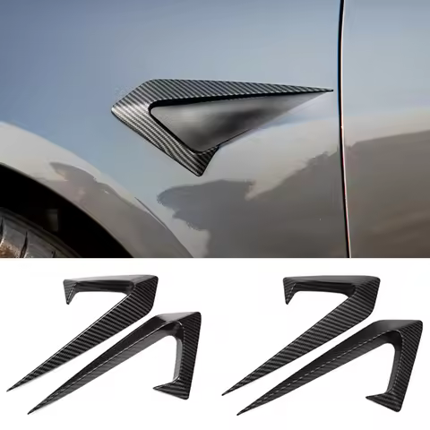 2PCS Car Side Camera Protection Cover Sticker UV-resistant Carbon Fiber ABS Decoration Car Accessori