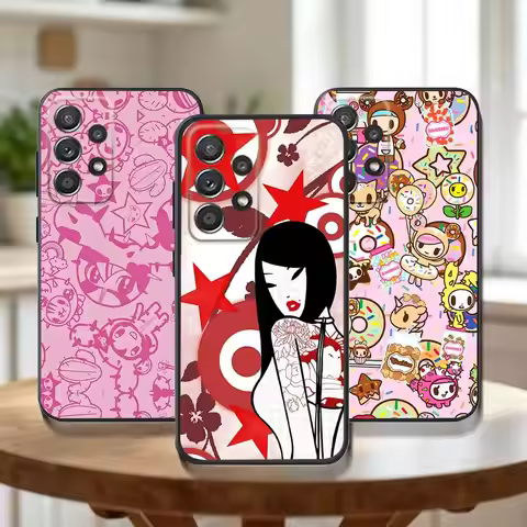 Japan T-Tokidokis Phone Case For Samsung Galaxy A73,30,32,72,51,53,52,71,22,5G,Note,J7,8,9 Soft Blac