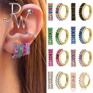 20G Rainbow Color Hoop Earring 1 Piece Geometric Hoop Earring CZ Zircon Helix Conch Round Earring