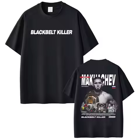 Islam Makhachev Blackbelt Killer Vintage Graphic T-shirt Men's Clothing Harajuku Streetwear T Shirts