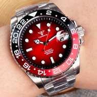 Tandorio New 40mm Wine Red Dial Unidirectional Rotate Ceramic Bezel NH35A Water Ghost Diving Watch F