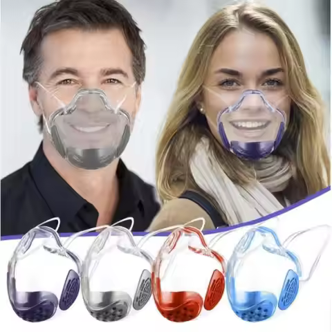 Hot Protective Mask Transparent Mouth Cover Adult Durable Mask Face Shield Combine Plastic Reusable 