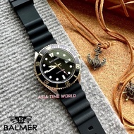 BALMER | 8174G TT-4 Sapphire Men's Watch with Black Dial and 50m Water Resistant Black Rubber Strap | Official Warranty