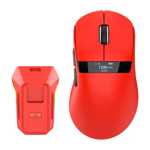 XunFox Wireless Gaming Mouse,Lightweight Triple-Mode with RGB Charging Base,PAW3311 Senser,500mAh ba
