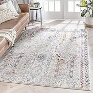 Well Woven Ollie Vintage Ivory Tribal Diamond Stripes Pattern Area Rug 5x7 (5'3" x 7'3")