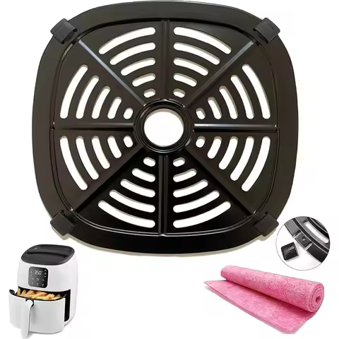 20.8x20.8cm Air Fryer Grill Pan Air Fryer Rack Grill Plate Grill Pan Tray With Rubber Bumper Air-fry