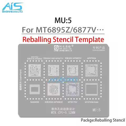 BGA Reballing Stencil Template For MT8795Z MT6895Z MT6877V MT6855V MT6799W MT6983Z MT8179V MT6799W D