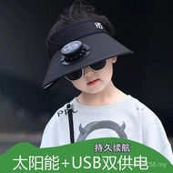 Boys Solar Children Girls Hats Baby Empty Top Hats Children Fan Hats Sun Hats Ultraviolet-Proof Summ