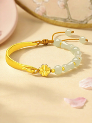 YANGCHUANGSHISHANG | Clover Design Gold Bracelet S925