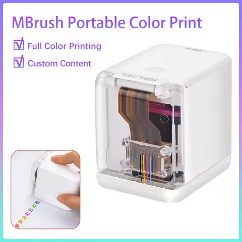 MBrush Handheld Color Inkjet Printer Mini Portable Color Printer Wireless WiFi Printing Cartridges D