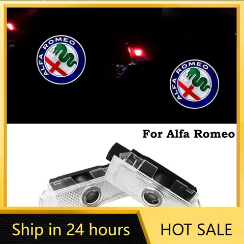 Car Stickers 2Pcs For Alfa Romeo LED Car Door Welcome Light Logo Projector Giulia Giulietta Mito Ste