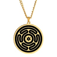 Cool Hecate Goddess Titanium Steel Jewelry Greek Wheel Magic Amulet Permanent Stainless Steel Pendan