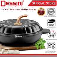 DESSINI ITALY SPPSP-28 Kaserol Induksi Die Cast Aluminium Non Stick Stok Periuk Mangkuk Kuali Dalam 