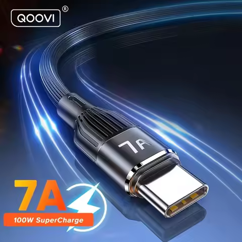 QOOVI 3M 7A USB Type C Cable Fast Charging Data Cord Quick Charge QC3.0 USB-C Charger For Xiaomi Sam