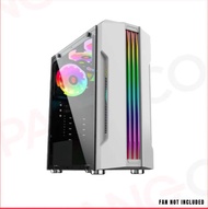 KEYTECH T300 ARGB Mid Tower Computer Gaming Case White
