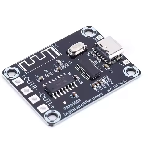 XH-A155 Mini PAM8403 Amplifier Board TYPE-C Power Supply Class D BT Digital Power Amplifier 2 Way Au