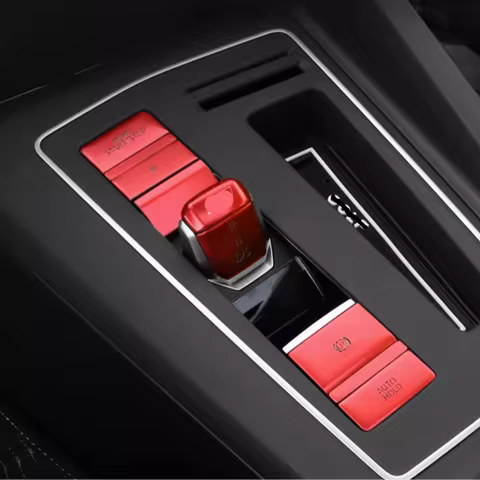 9pcs Car Interior Handbrake Gear Shift Knob Parking Brake P Switch Button Sticker For VW Golf 8 MK8 