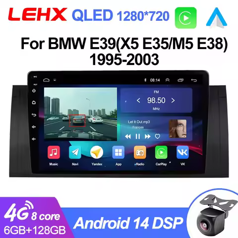 LEHX L6 Pro Car Android 14 2Din Car Radio Multimedia Video Player For BMW 5 E39 1995 - 2003 E53 X5 M