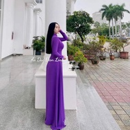 Áo dài 4 tà màu tím huế đẹp đằm thắm - Áo Dài Đan Linh