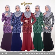 Shaliha 4118 Baju Kurung Lace Kids Sedondon Plus Size Black Maroon Navy Blue Purple Emerald Green by Ayanna