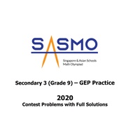 Samso Secondary 3 (Grade 9) - Gep Pratice 2020 Contest Problems with Full Solutions