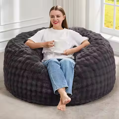 Bean Bag Chairs Beanbag Chair with Filler Adult Bean Bags with Fluffy amp Machine Washable Cover, Gi