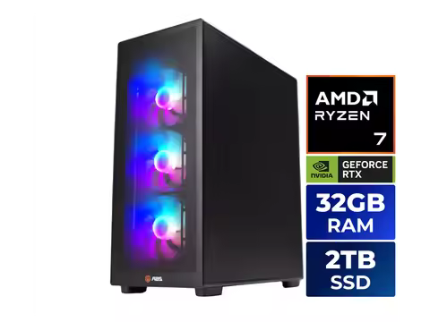 Abs Stratos Ii Ruby Gaming Pc - Windows 11 - Amd Ryzen 7 9800X3D - Geforce Rtx 5070 Ti - Dlss 4 - 32