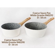 Cypruz Milk Sauce pan 16 cm and 18 cm white granite induction Milk pan