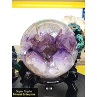 (Local Ready stock/本地现货)天然巴西高等级紫水晶球开口笑摆件Natural Brazil High Gred Amethyst Happy Sphere