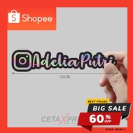 CUSTOM IG NAME STICKER HOLOGRAM BLACK LINE