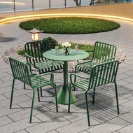 Outer Villa Outdoor Balcony Iron Cafe Outdoor Combination Leisure Open-air Table Chair Long Table Ga