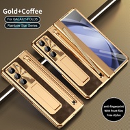 ตัวยึดหนังพร้อมเคสสไตลัสสำหรับ Samsung Galaxy Z Fold 7 Fold 6 Fold 5 Fold บานพับหน้าจอกระจก4