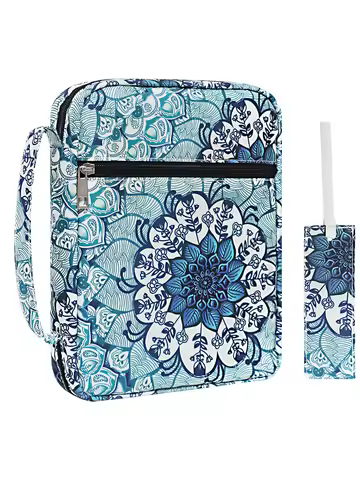 Bible Cover, Floral Bible Case With Handle & Pocket, Bible Book Case Carrying Organizer Bag With Boo