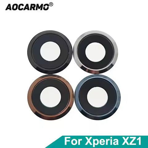 Aocarmo Back Lens Rear Camera Len Glass With Frame Ring Adhesive Sticker For Sony Xperia XZ1 G8341 G