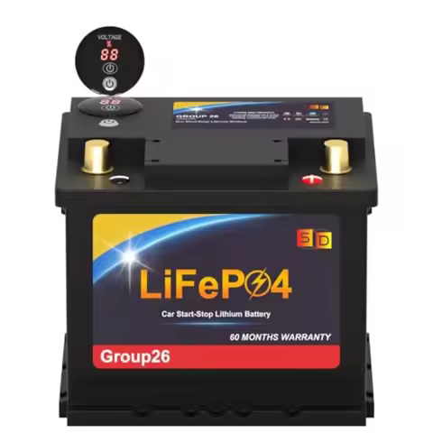 Lithium Car Battery 12.8V 512WH Group 26 LiFePO4 Automotive Battery for Car Starter Plus Deep Cycle 
