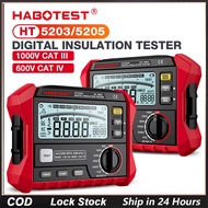 HABOTEST📢HT5203&HT5205 large LCD Digital Resistance Meter RCD/Loop Tester 0-100GΩ DC 1000V AC 750V L