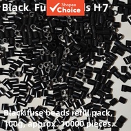 Fuse Beads H7 Black H2 White H1 Clear Refill Bag 2.6mm Pixel Puzzle Beads Around 10000 Beads 100g DI