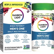 Rainbow Light Multivitamin 30 Tablets for Men, Vitamin C, D &amp; Zinc, Probiotics, Men's One Multivitamin Provides High Potency Immune Support, Non-GMO, Vegetarian